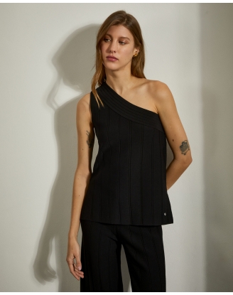 Top Asimetrico Negro