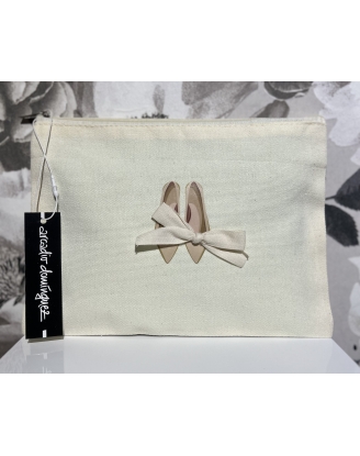 Bolso Clutch Lona Natural