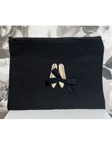 Bolso Clutch Lona Negro