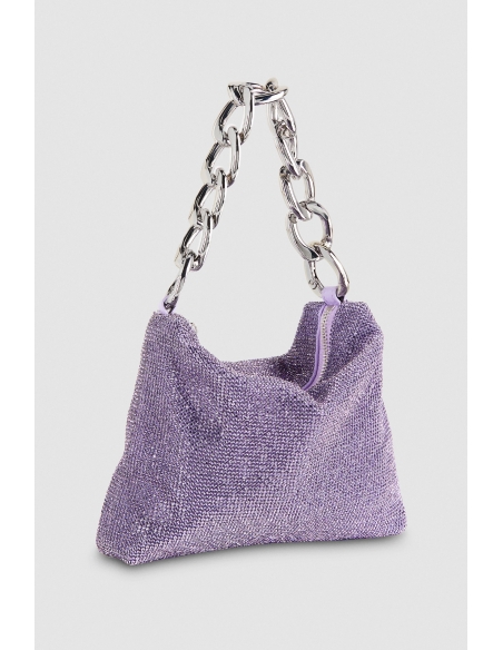 Bolso Maxichain Strass Lila