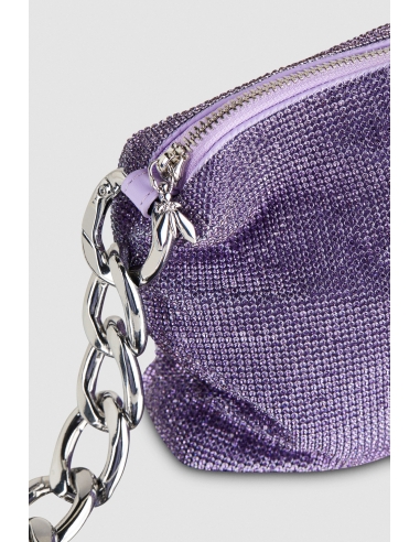 Bolso Maxichain Strass Lila