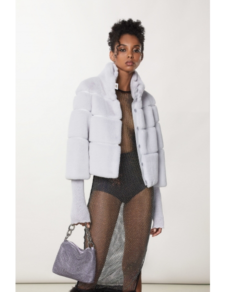 Bolso Maxichain Strass Lila