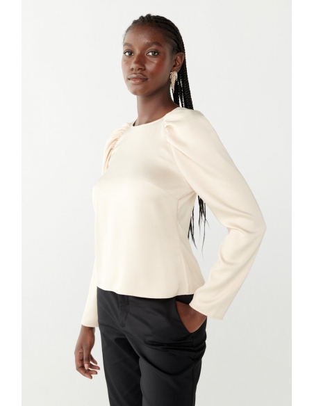 Blusa Clover Beige Dorada