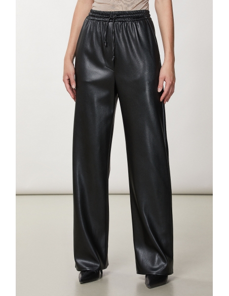 Pantalon palazzo efecto piel