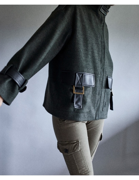 CHAQUETA MILITAR LANA VERDE