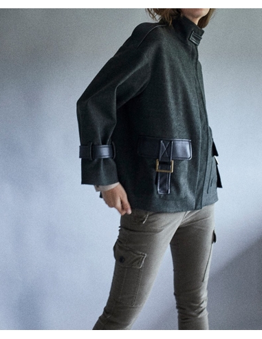 CHAQUETA MILITAR LANA VERDE