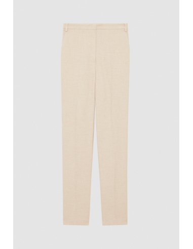 Pantalon traje beige melange