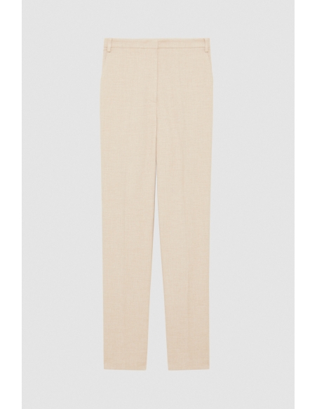 Pantalon traje beige melange