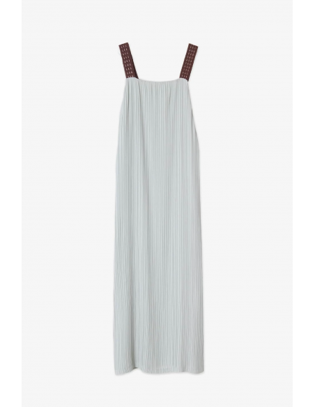 Vestido recto plisado