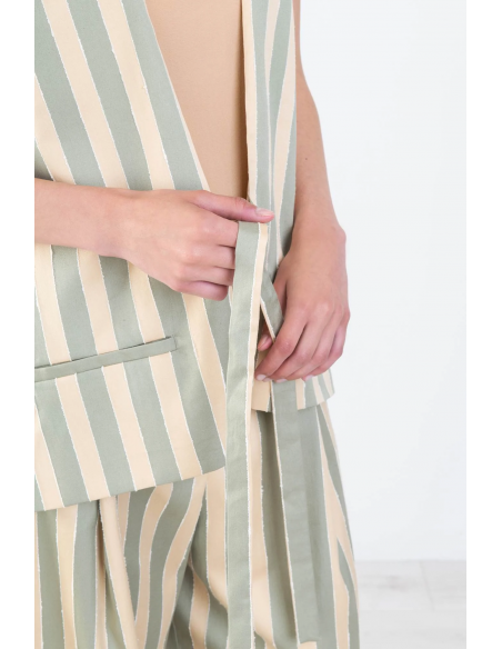 Chaleco seda stripes