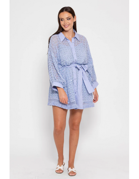 Vestido Florine crochet blue