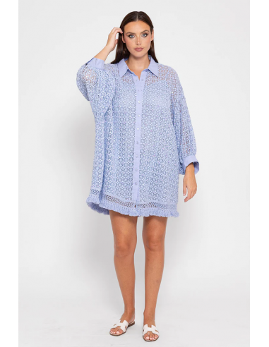 Vestido Florine crochet blue