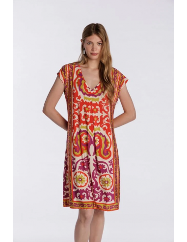 VESTIDO ESTAMPADO NARANJA