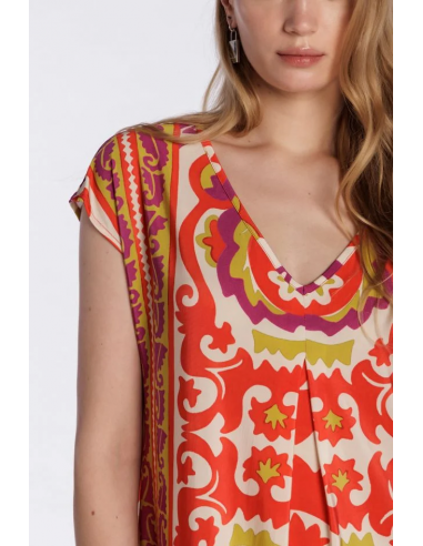 VESTIDO ESTAMPADO NARANJA