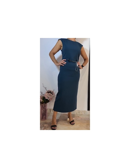 VESTIDO TUBO PETRÓLEO