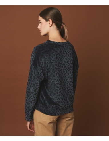 JERSEY TARAH DE TERCIOPELO ESTAMPADO LEO