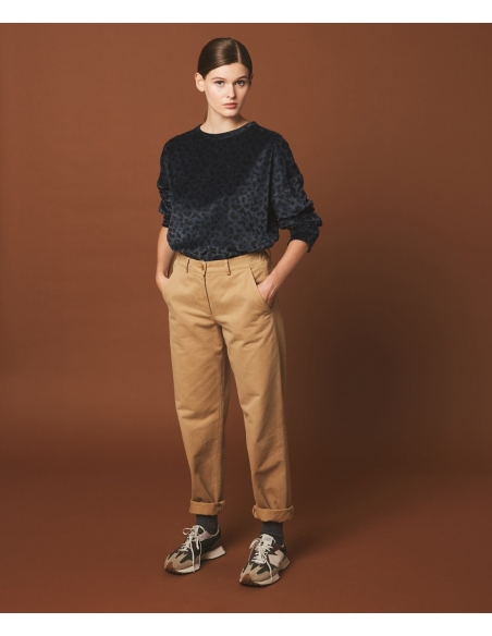 JERSEY TARAH DE TERCIOPELO ESTAMPADO LEO