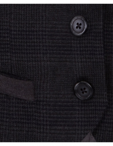 CHALECO CUADROS GRIS