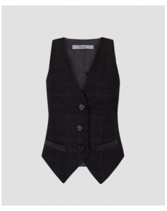 CHALECO CUADROS GRIS