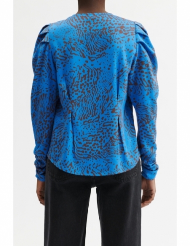 ZURI BLOUSE SPOTTED BLUE