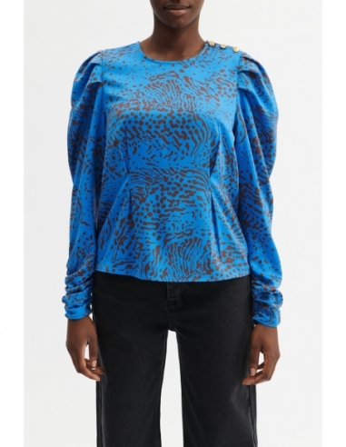 ZURI BLOUSE SPOTTED BLUE