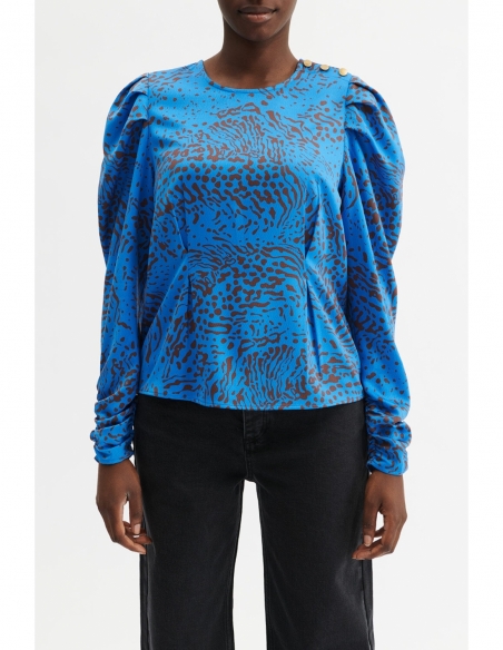 ZURI BLOUSE SPOTTED BLUE