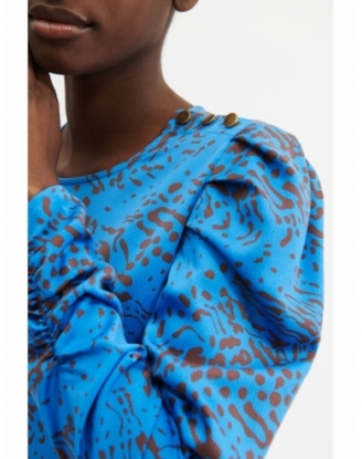 ZURI BLOUSE SPOTTED BLUE