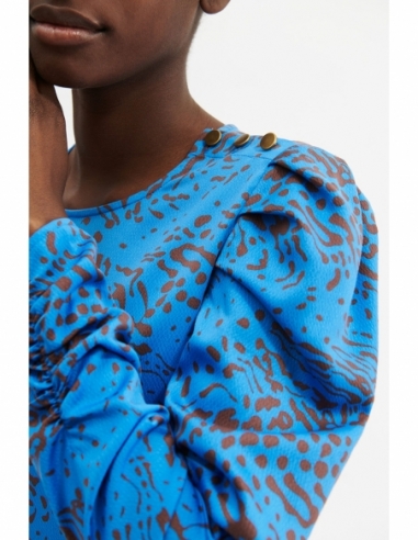 ZURI BLOUSE SPOTTED BLUE